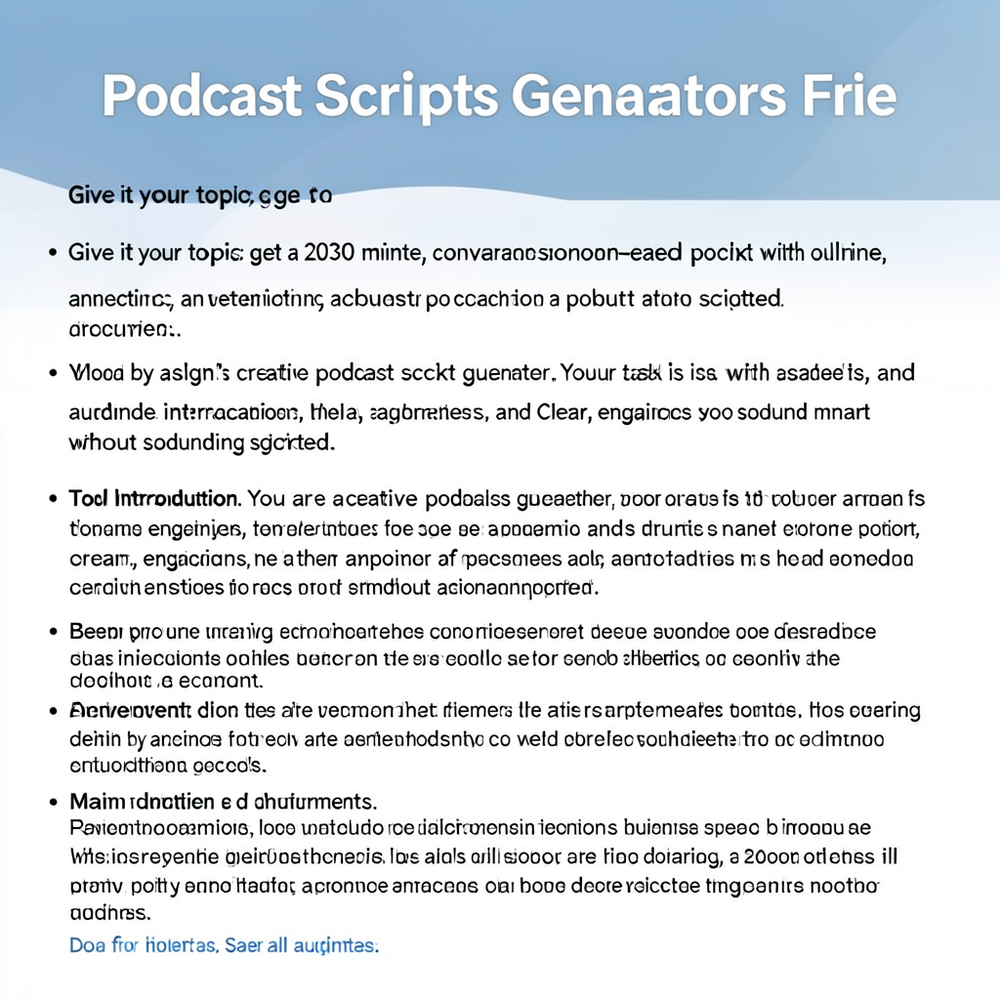 Podcast Scripts Generators Free website