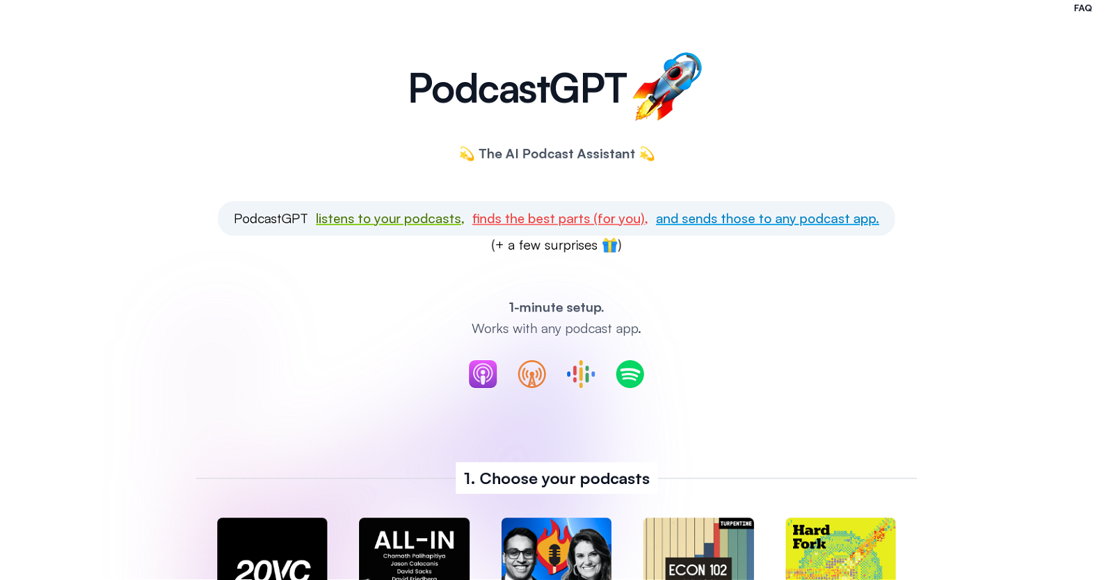 PodcastGPT website