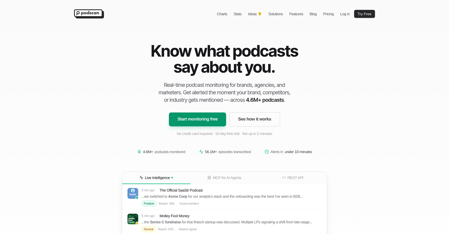 Podscan website