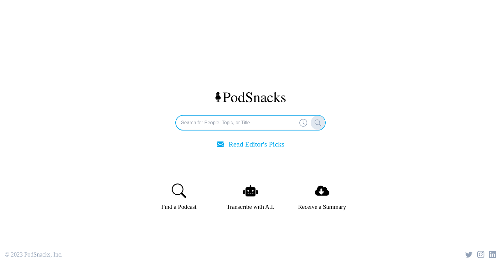 Podsnacks website