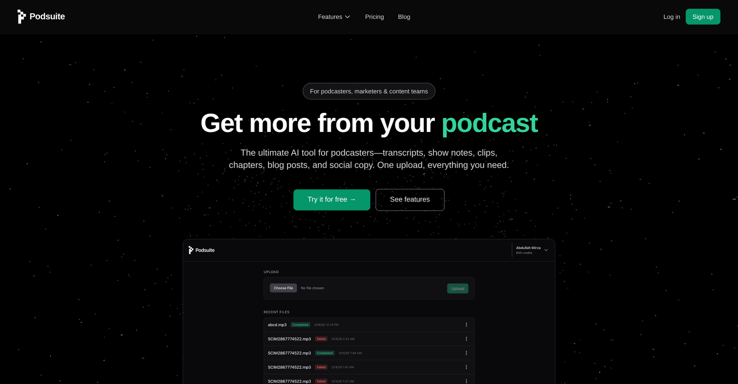 Podsuite website