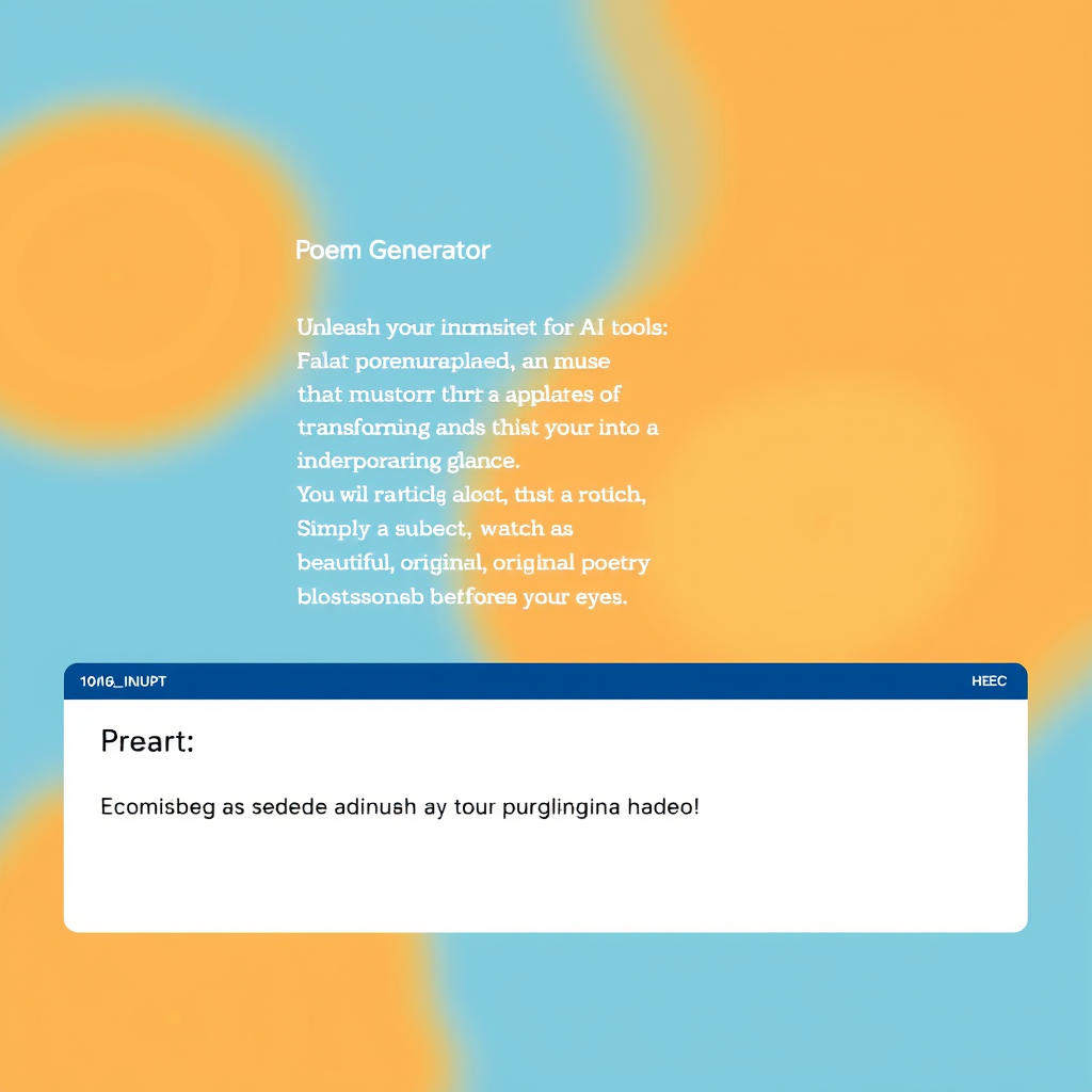 Poem Generator - (Free, No Signup AI Tool)
