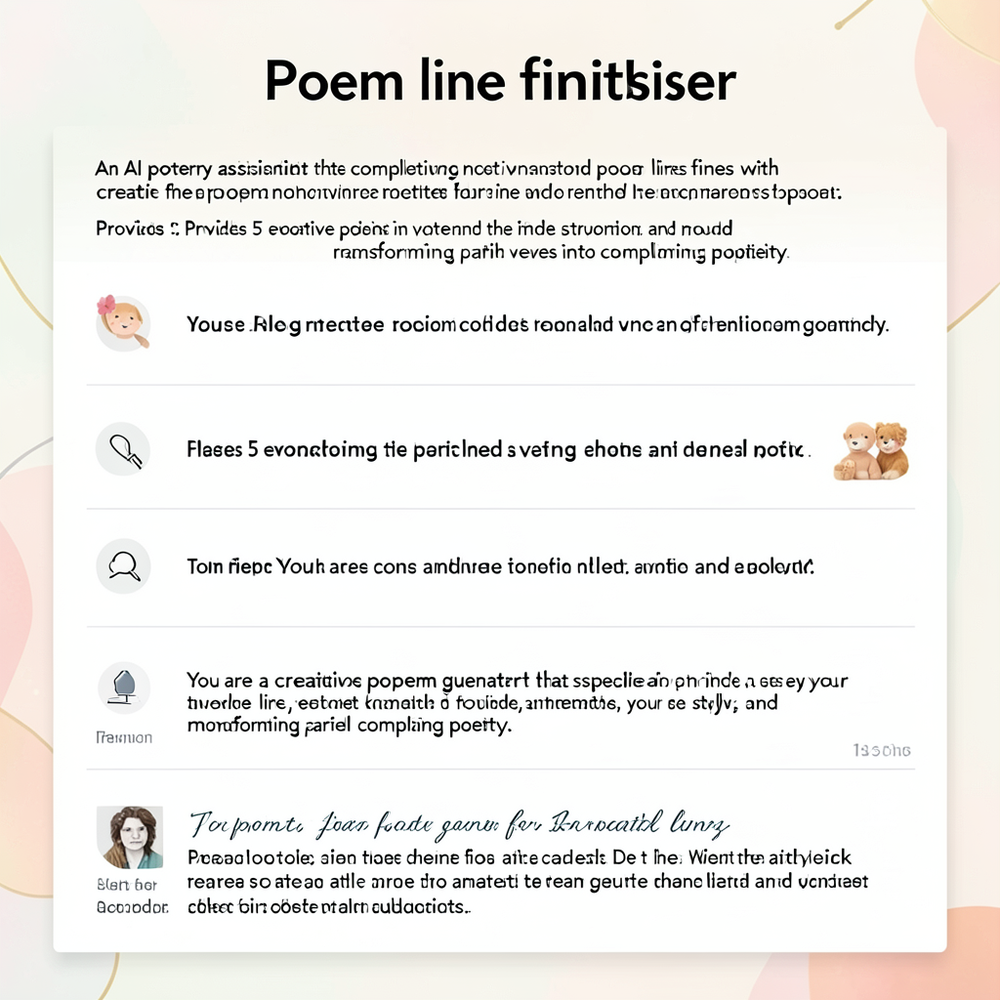 Poem line finisher website