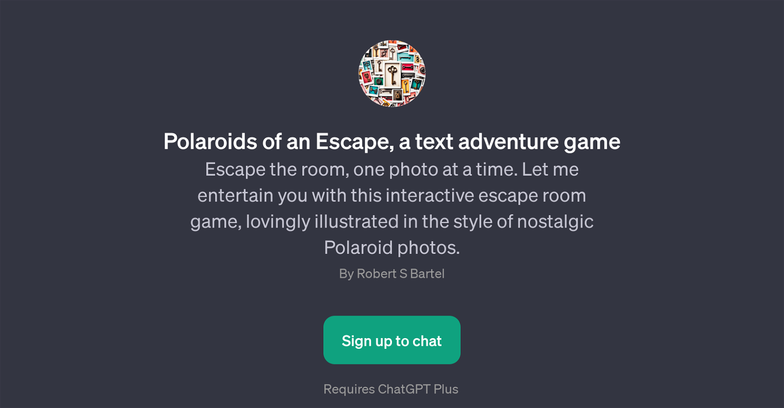Polaroids of an Escape website