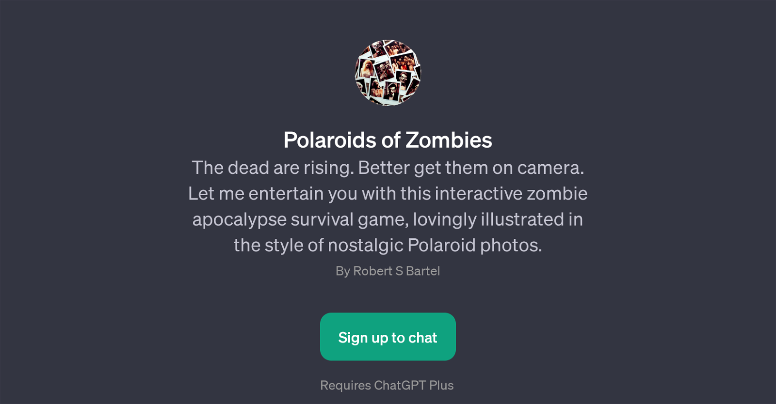 Polaroids of Zombies website
