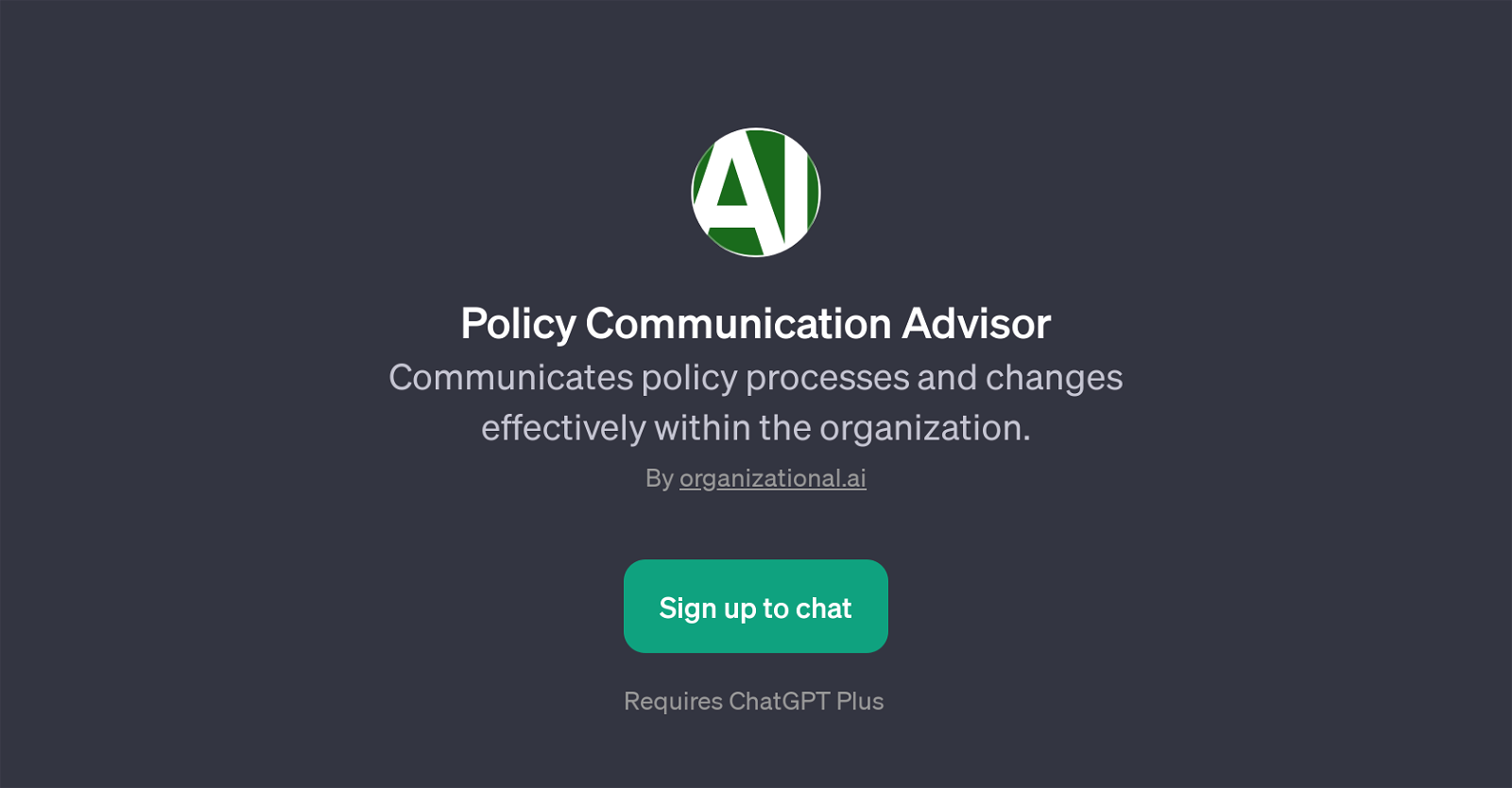 Policy Communication Advisor website