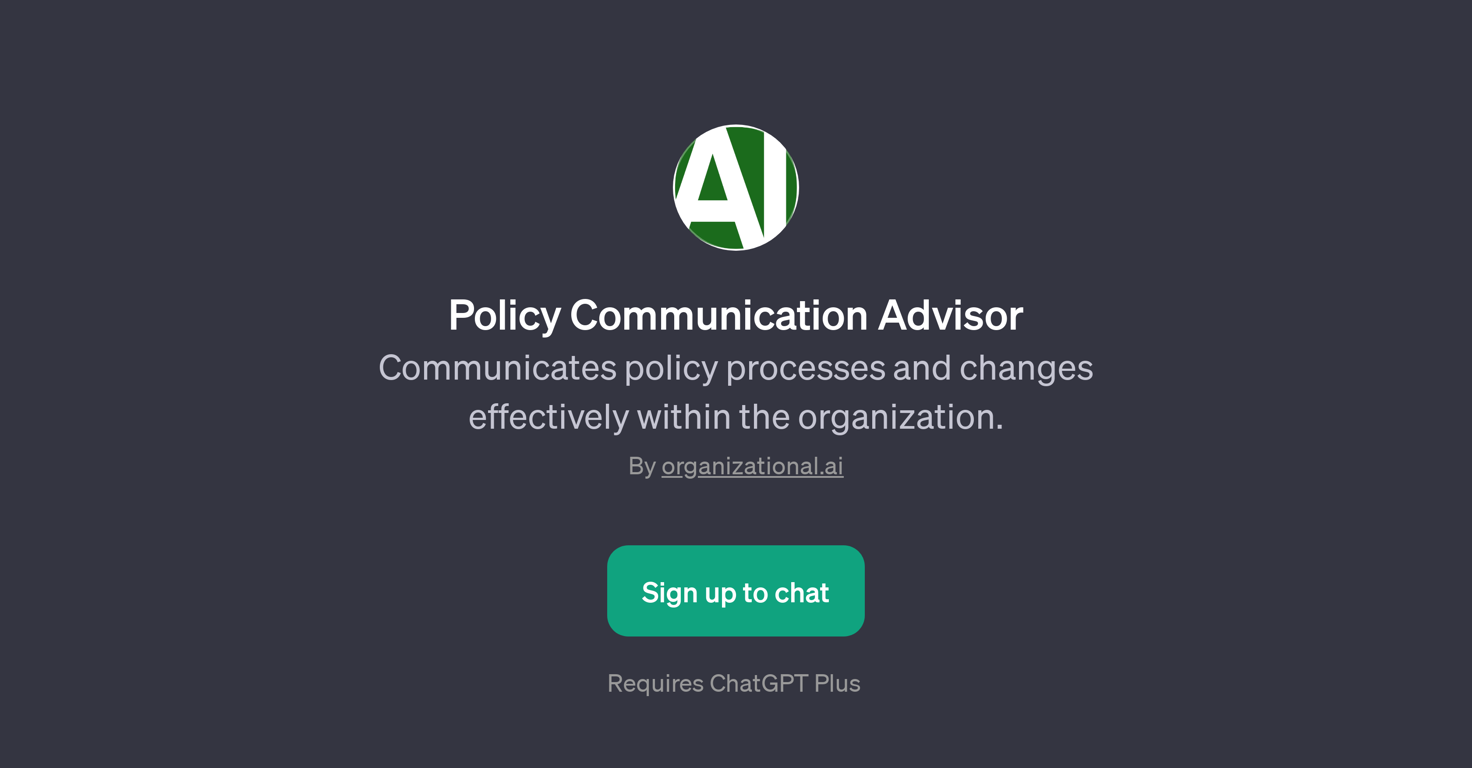 Policy Communication Advisor website