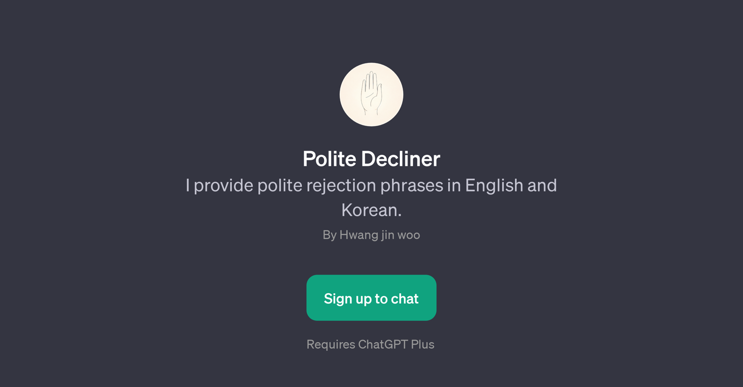 Polite Decliner website