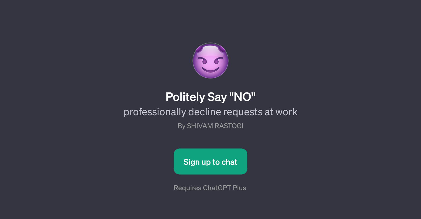Politely Say 'NO' website