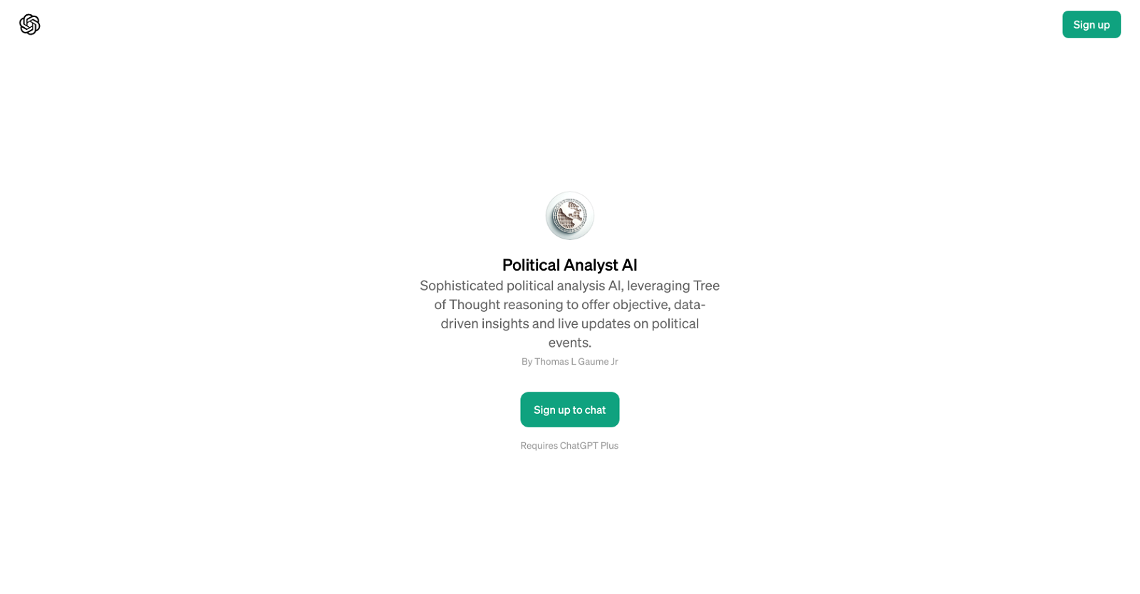 Political Analyst AI website