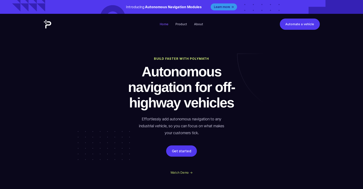 Polymath Robotics Autonomous Navigation Modules website
