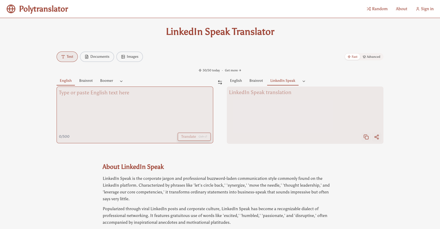 Polytranslator website