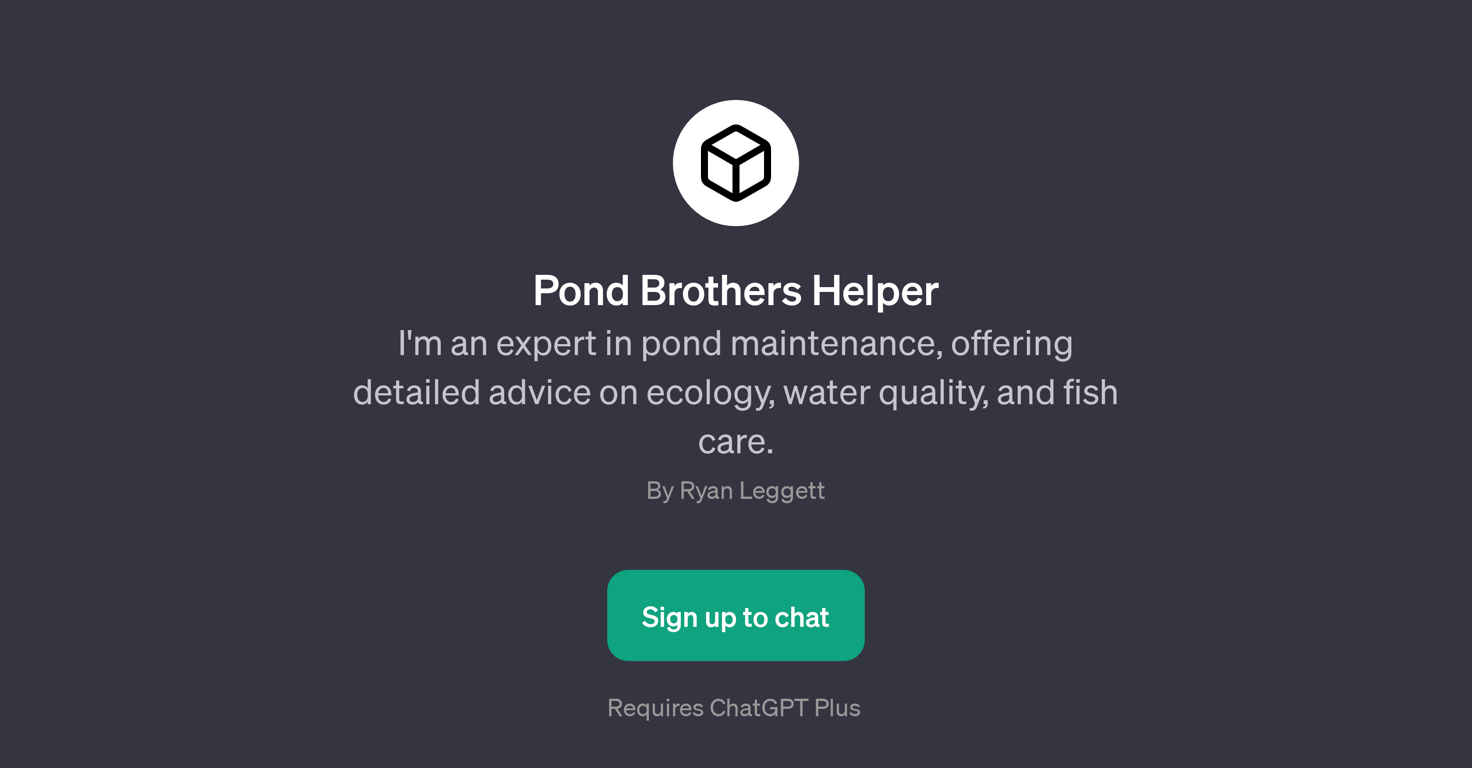 Pond Brothers Helper website