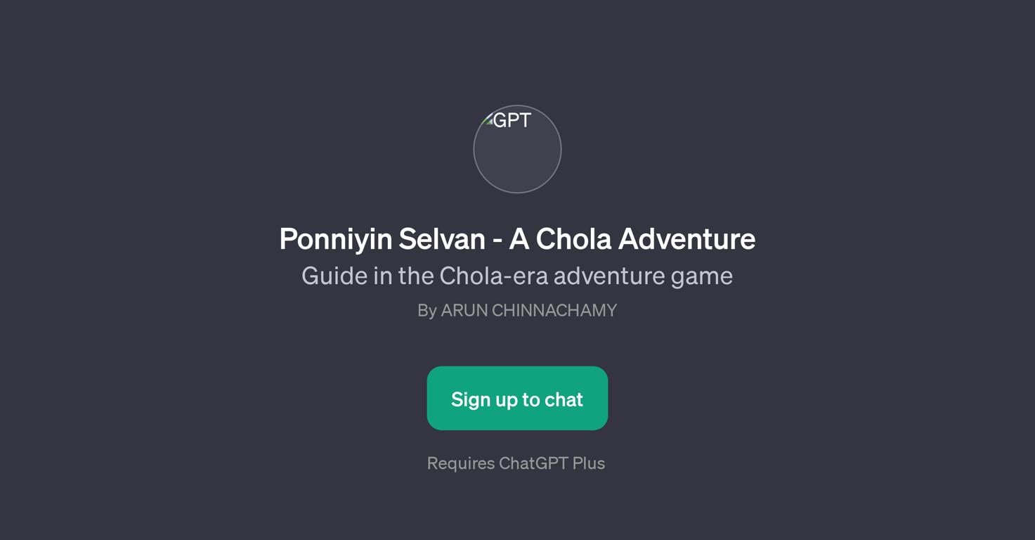 Ponniyin Selvan - A Chola Adventure website