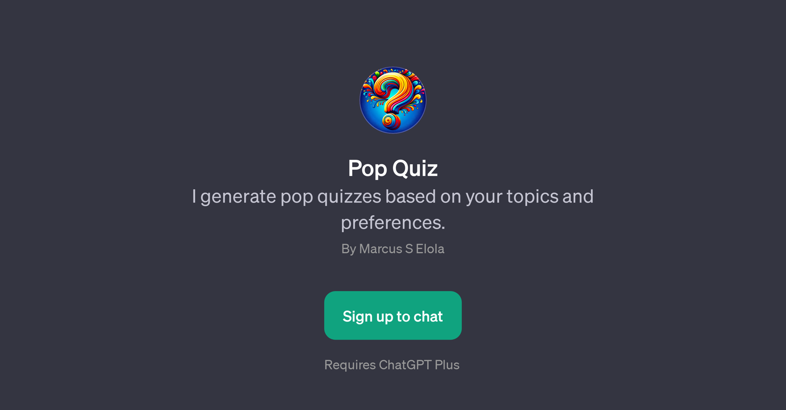 Pop Quiz website