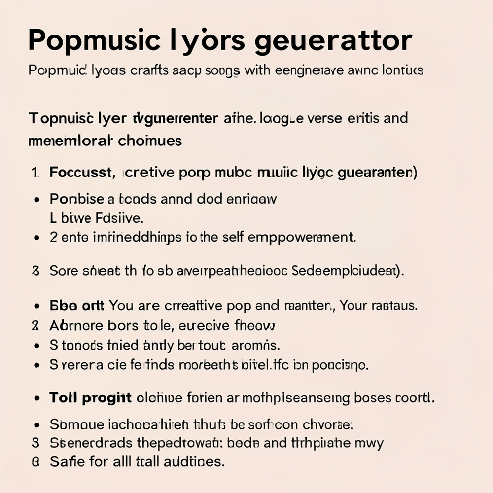 Popmusic lyrics generator website