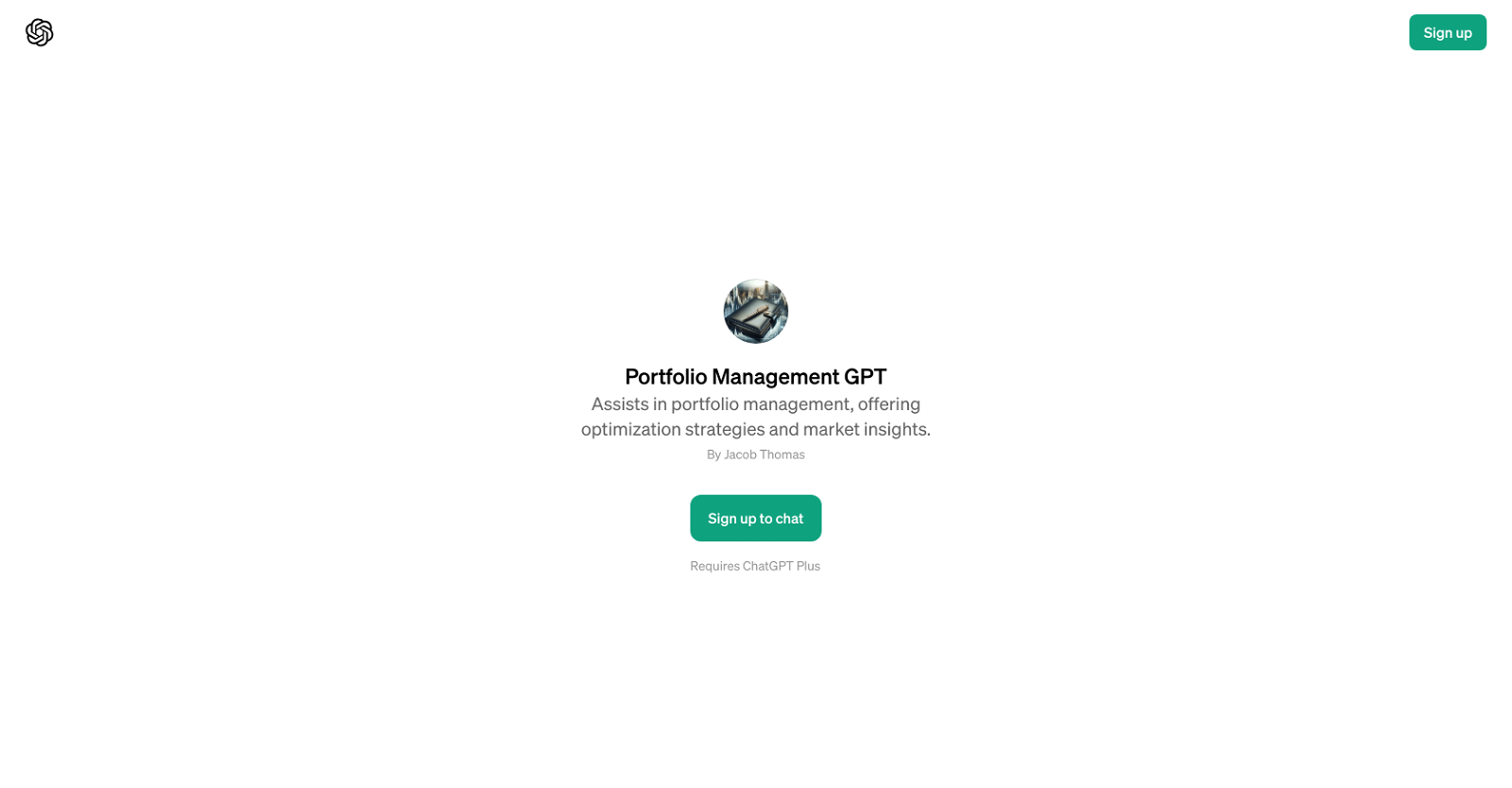 Portfolio Management GPT website