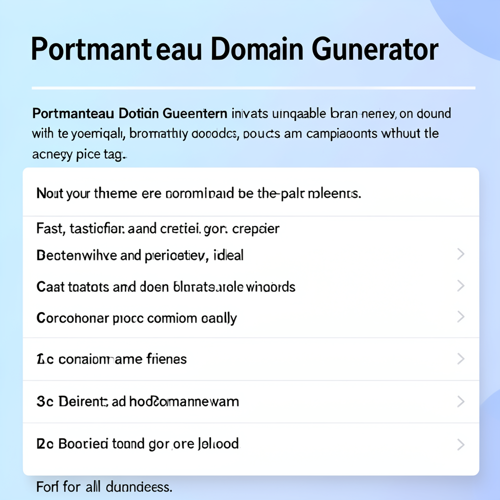 Portmanteau Domain Generator website