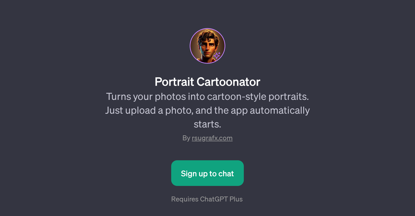 Portrait Cartoonator website