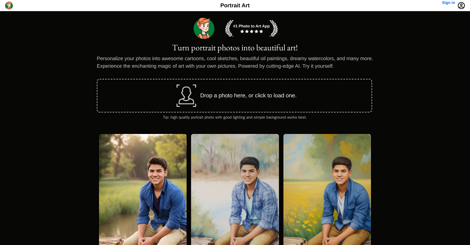 PortraitArt website