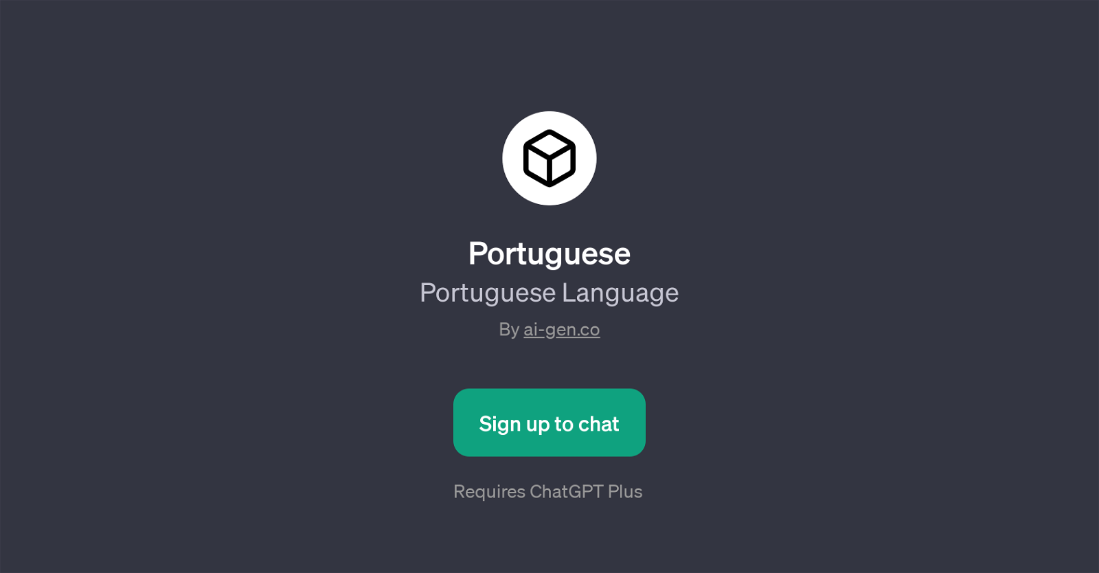 Portuguese LanguageChatGPT website