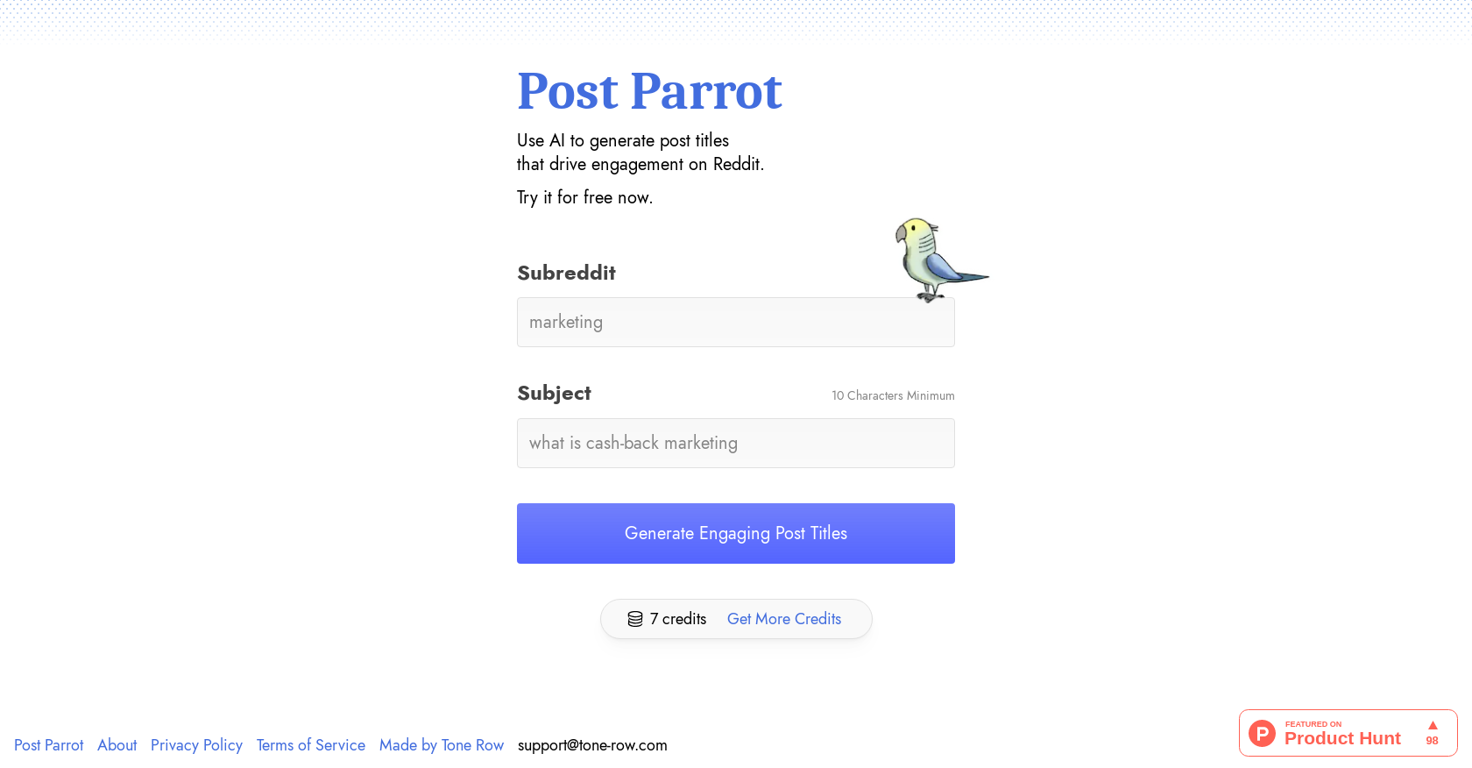 Post Parrot website