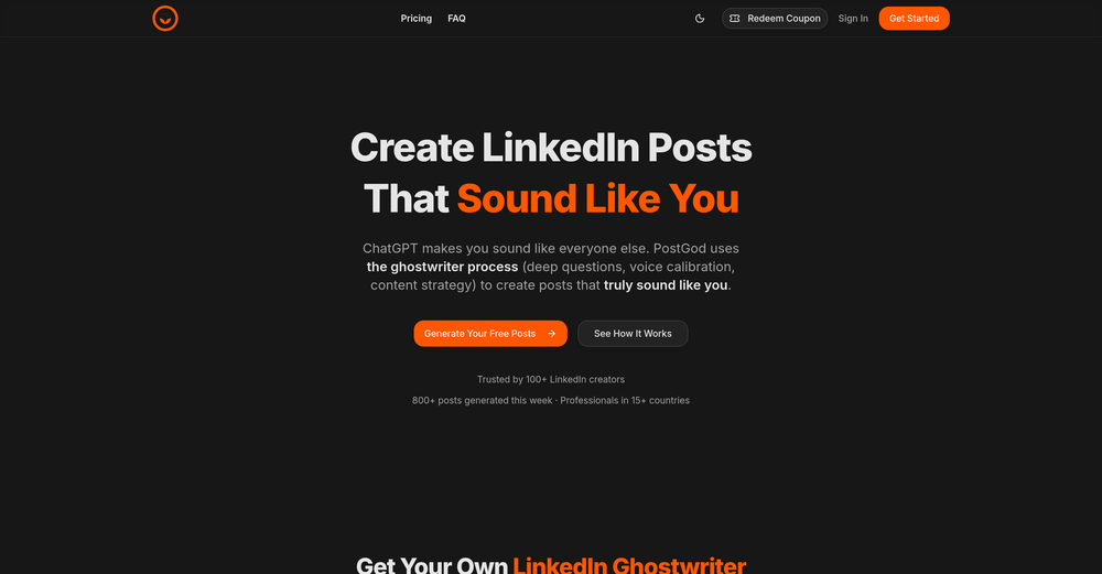 PostGod website