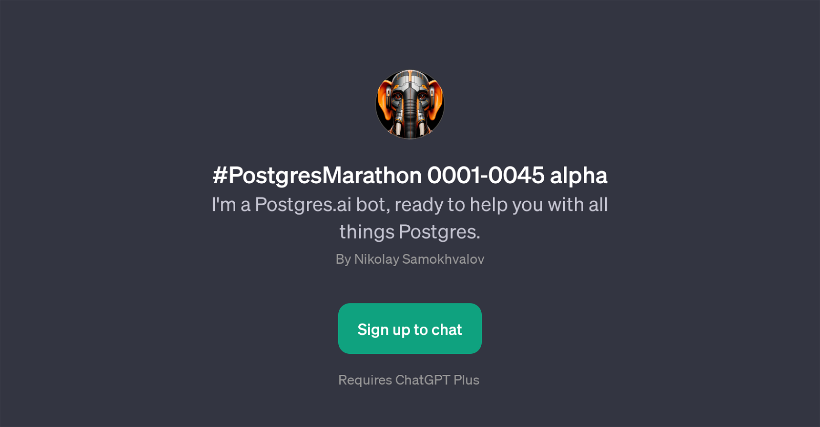 #PostgresMarathon 0001-0045 alpha website