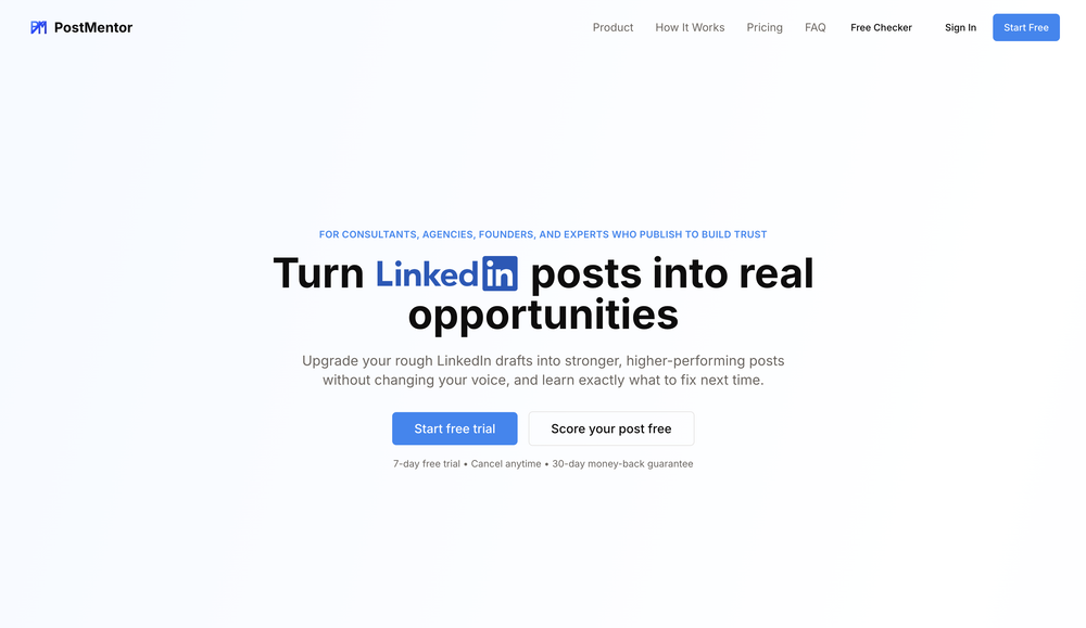 PostMentor website
