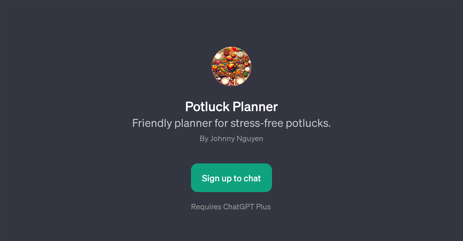 Potluck Planner website