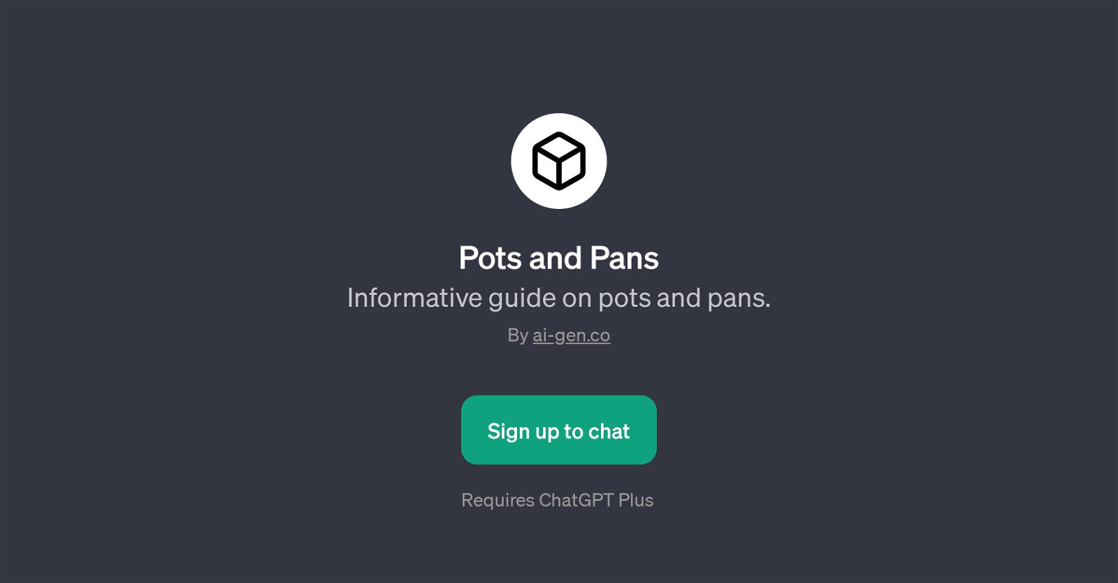 Pots and Pans website