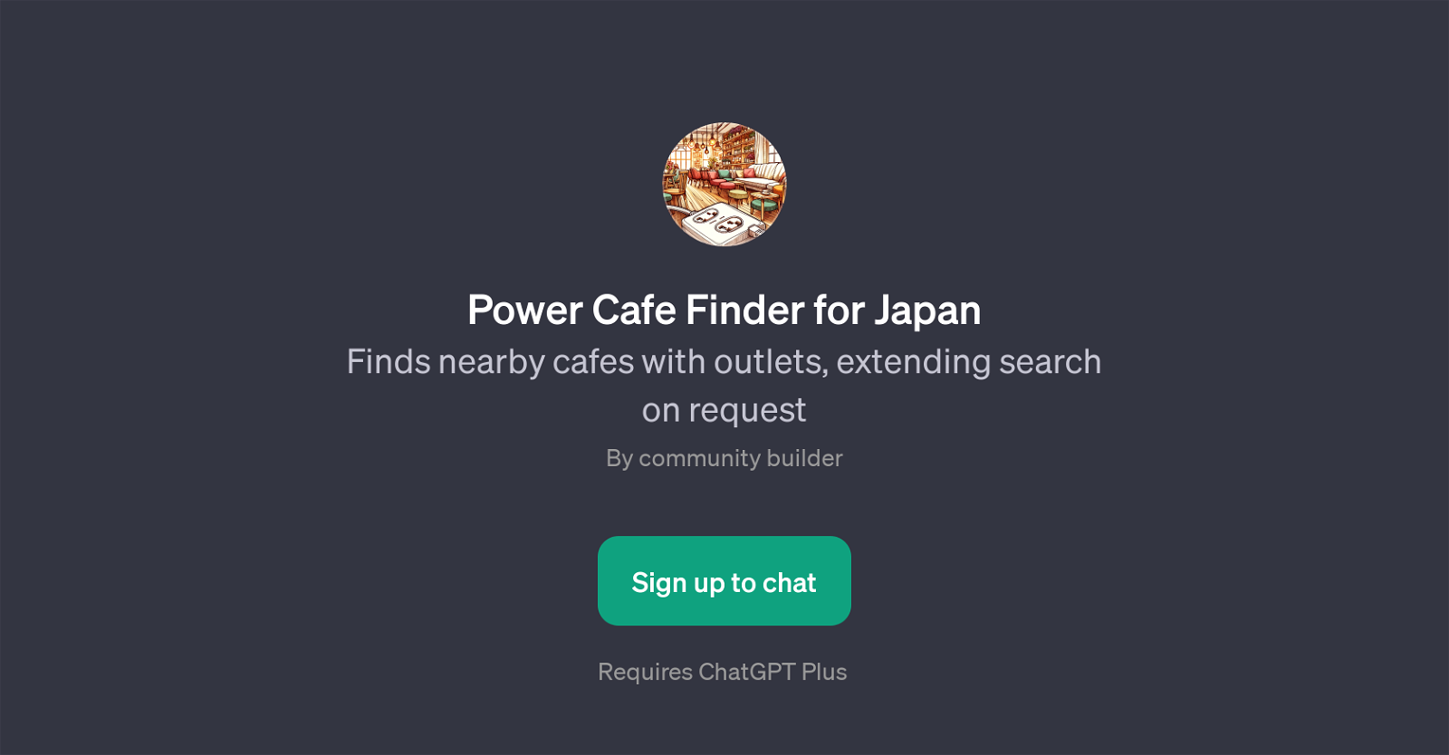 Power Cafe Finder for Japan website