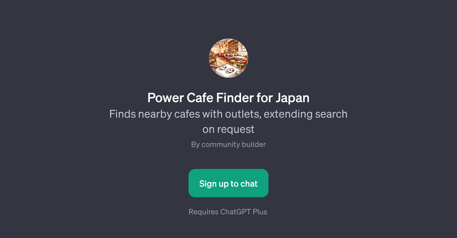 Power Cafe Finder for Japan website