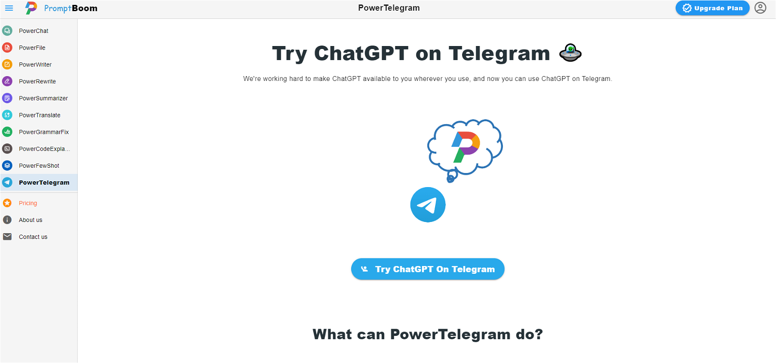 PowerTelegram website