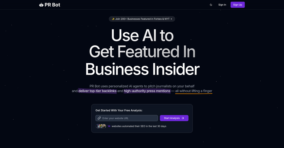 PRBot.ai website