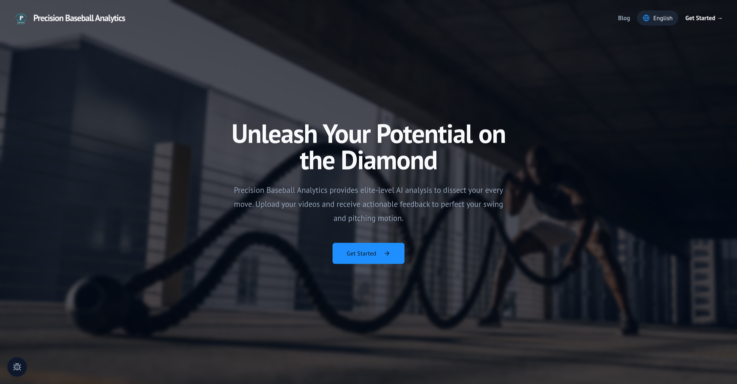 Precision Baseball Analytics website