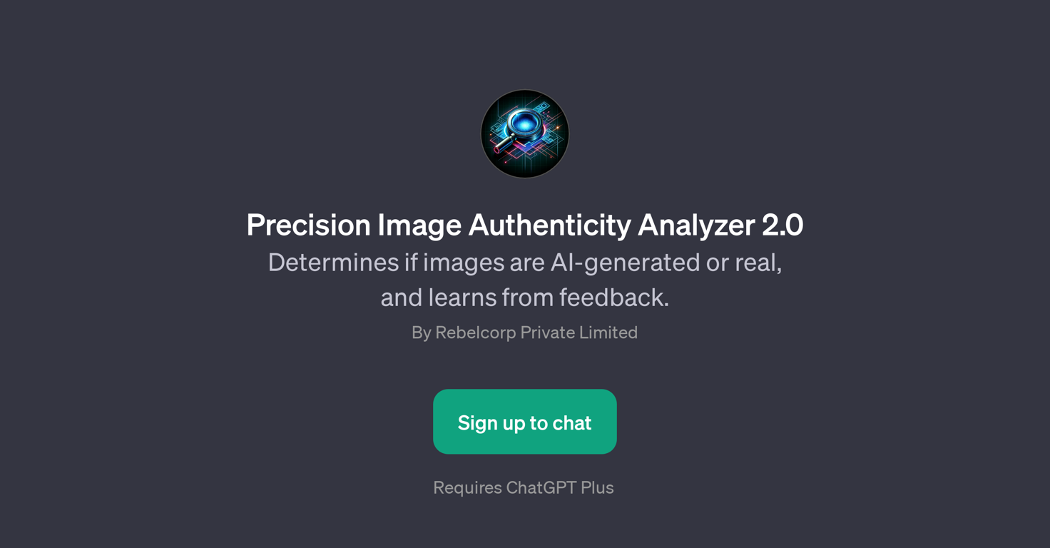 Precision Image Authenticity Analyzer 2.0 website