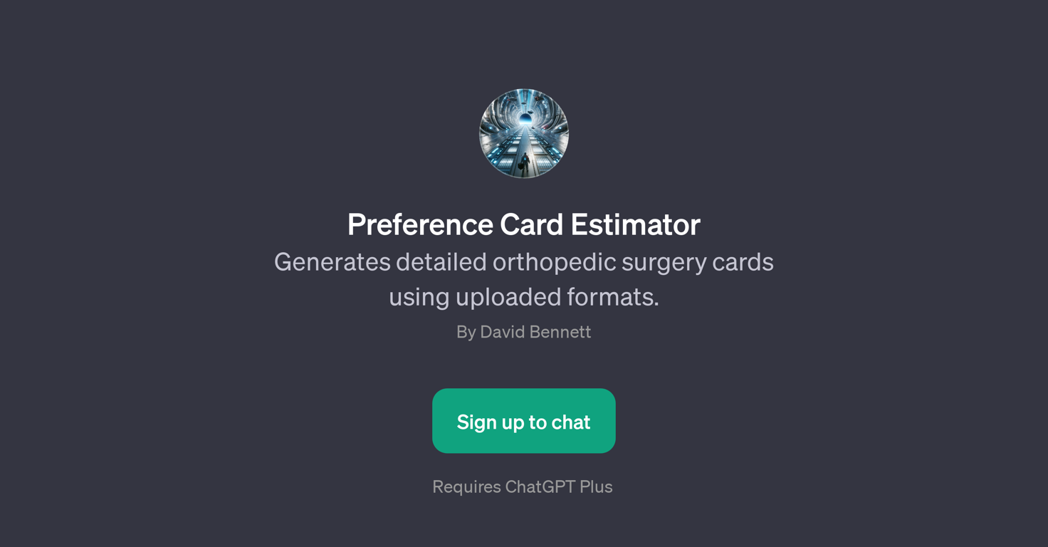 Preference Card Estimator website