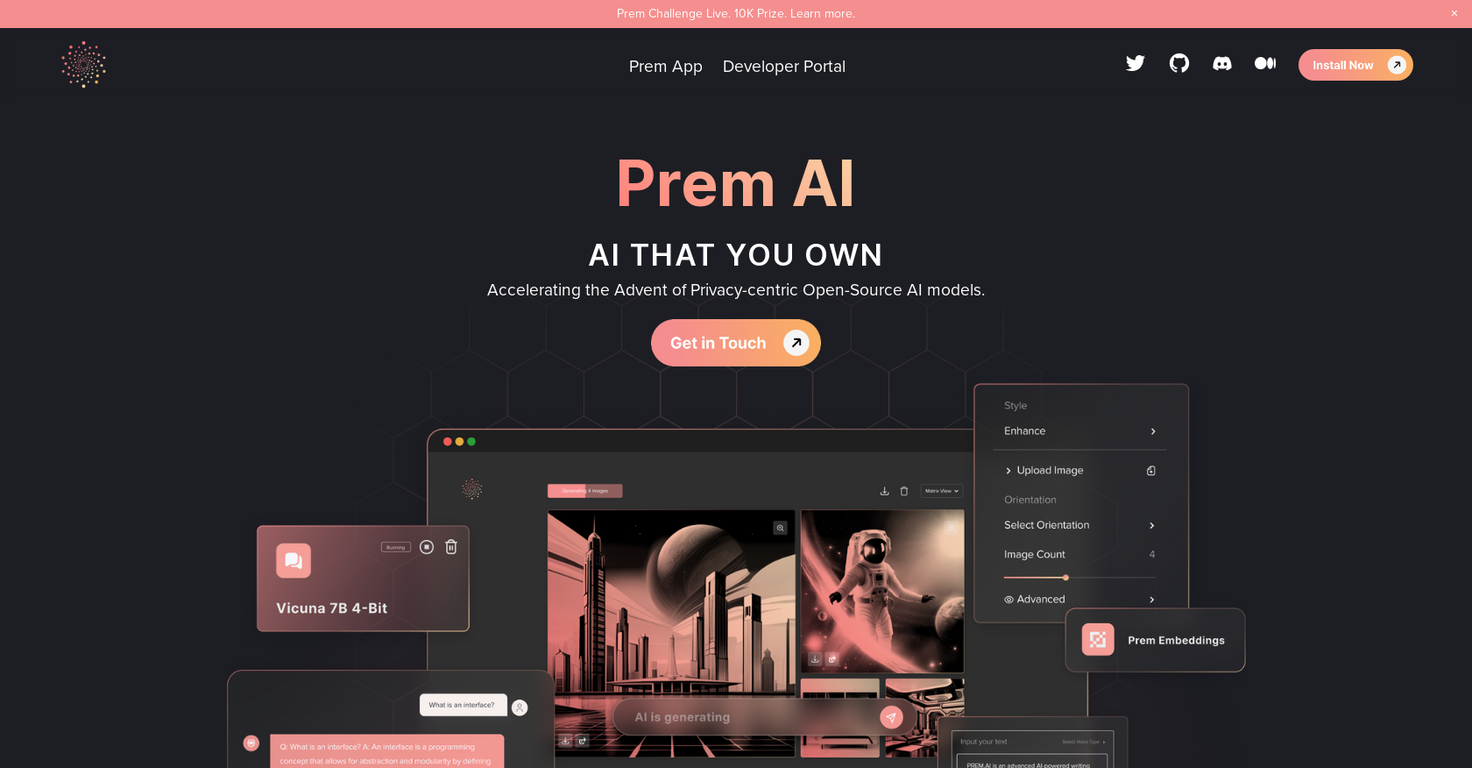 Prem AI website