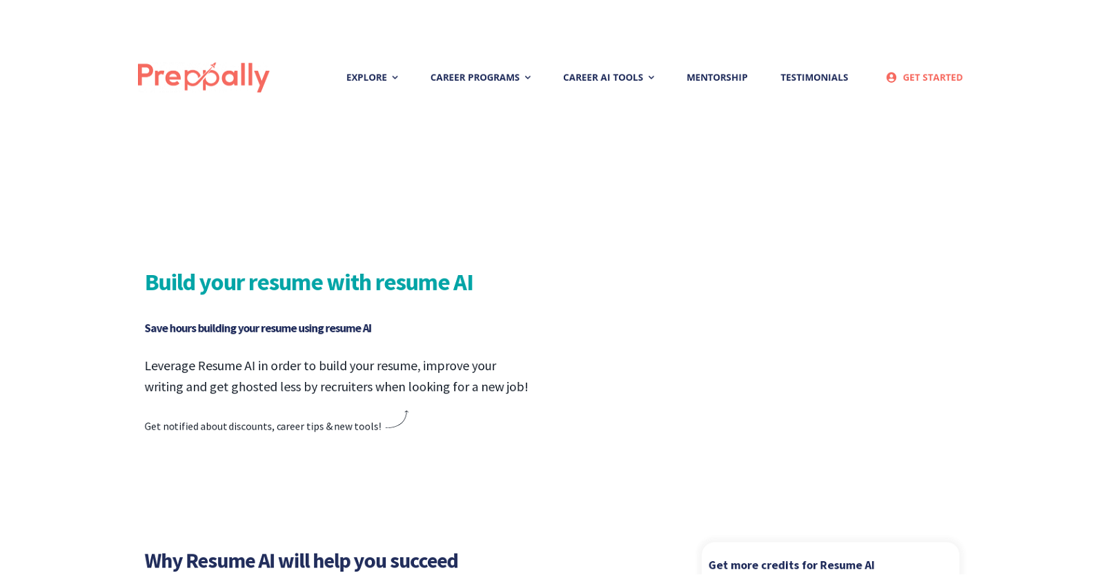 Preppally - Resume AI website