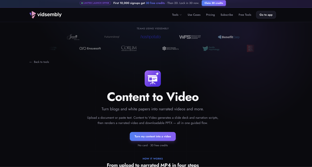 Presentation Agent by Vidsembly website