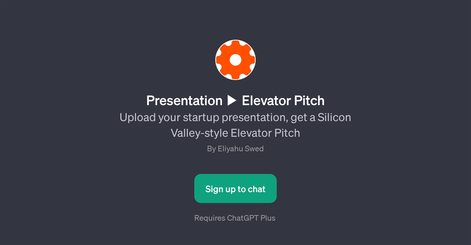 Presentation  Elevator Pitch website