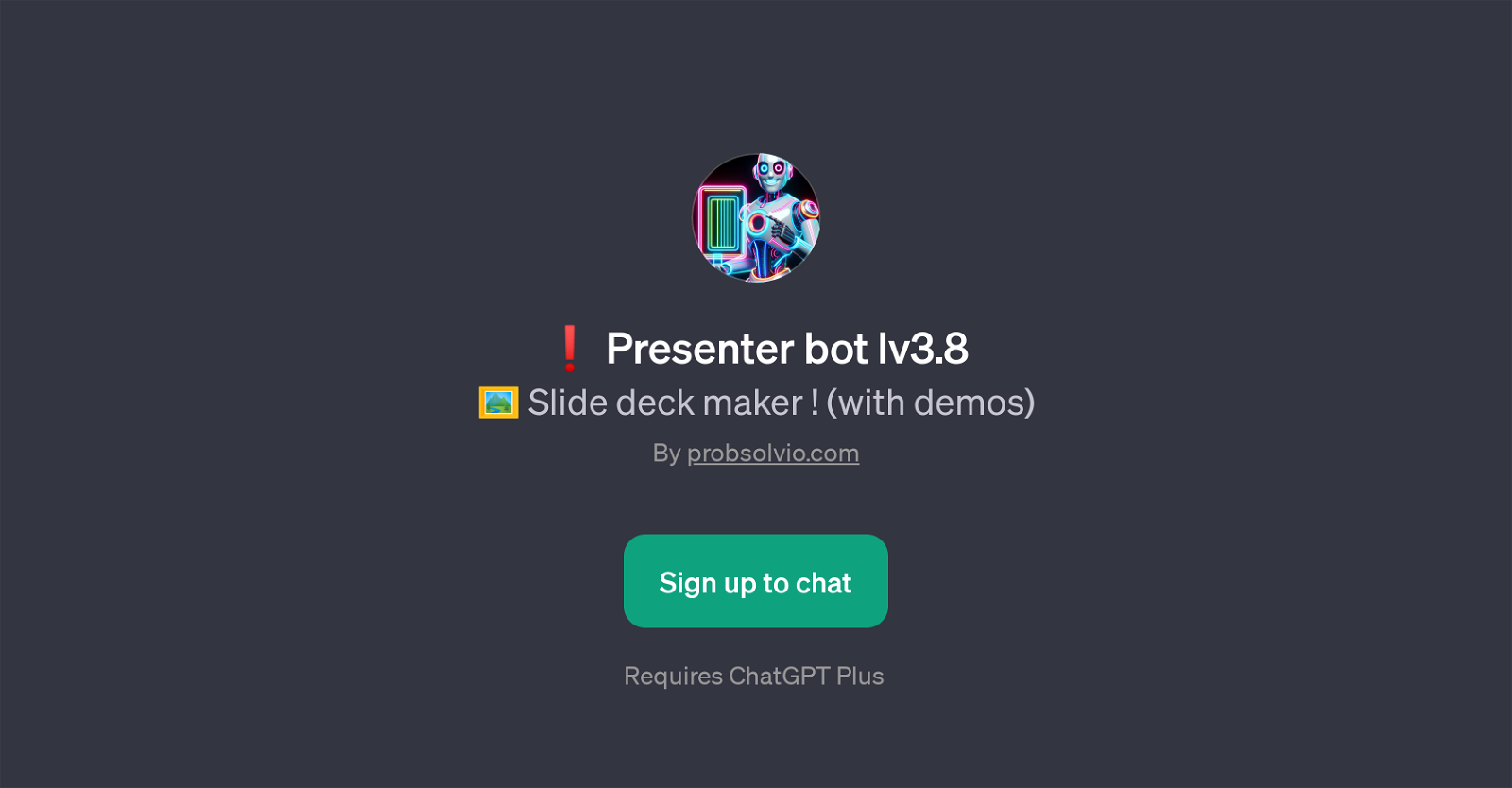Presenter Bot lv3.8 website