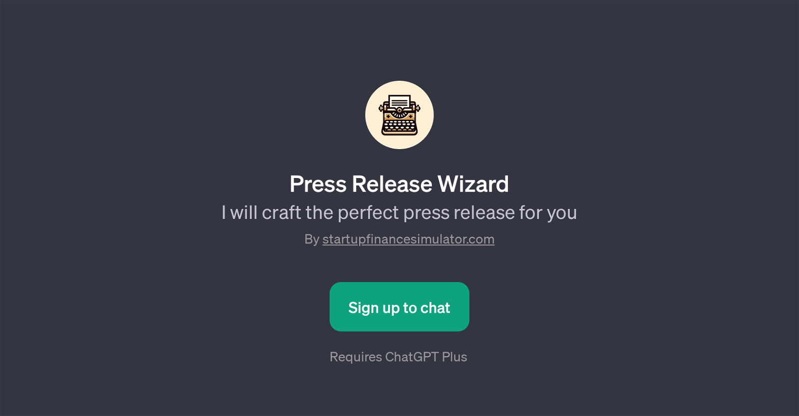 Press Release Wizard website