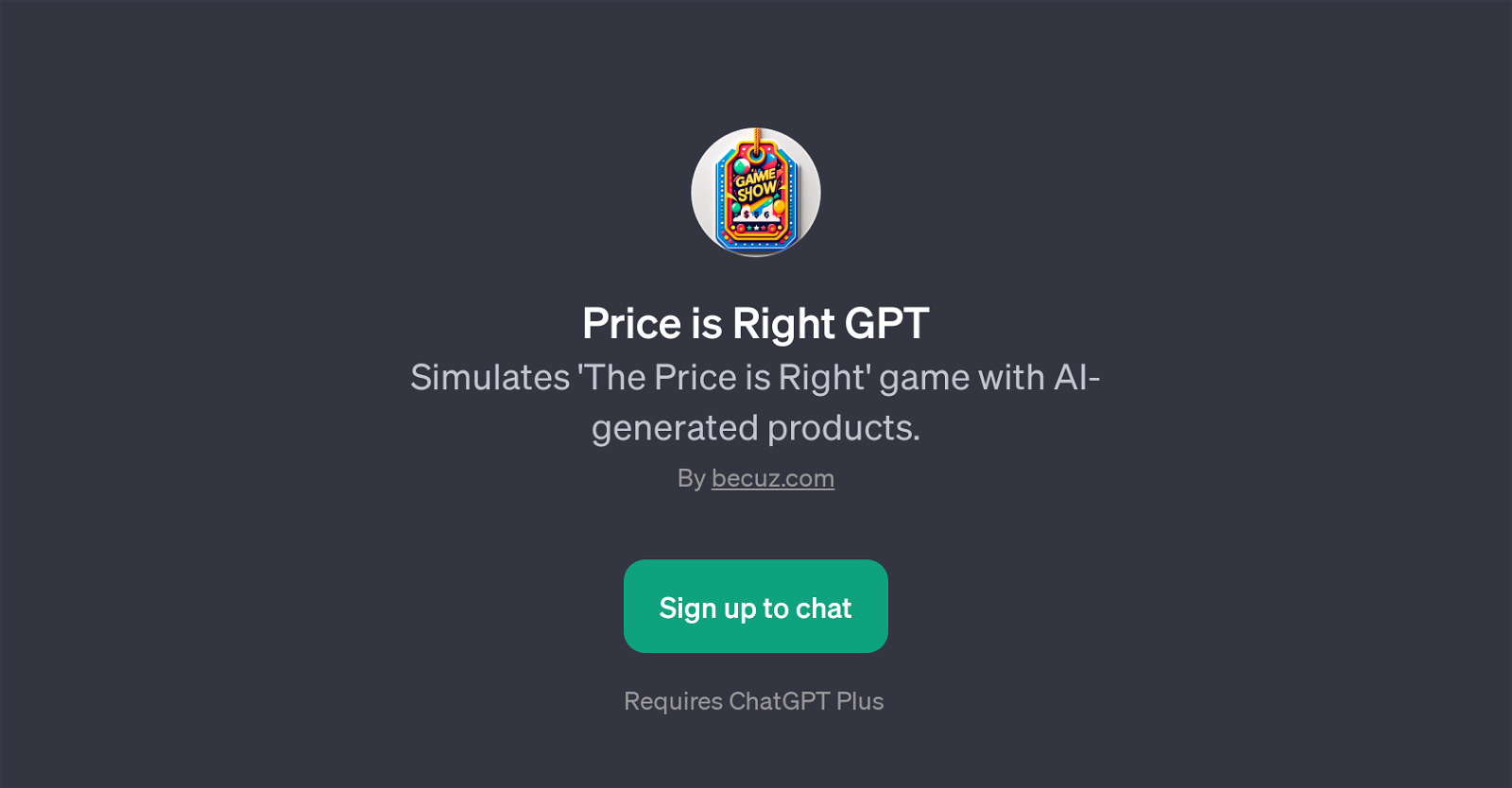 Price is Right GPT website