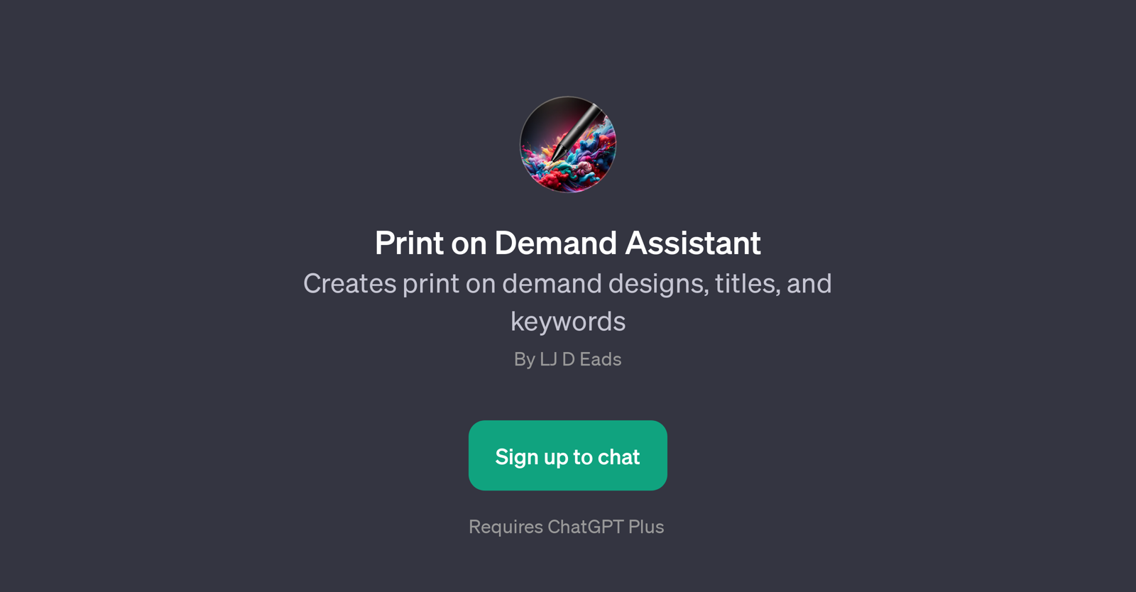 Print on Demand Assistant website