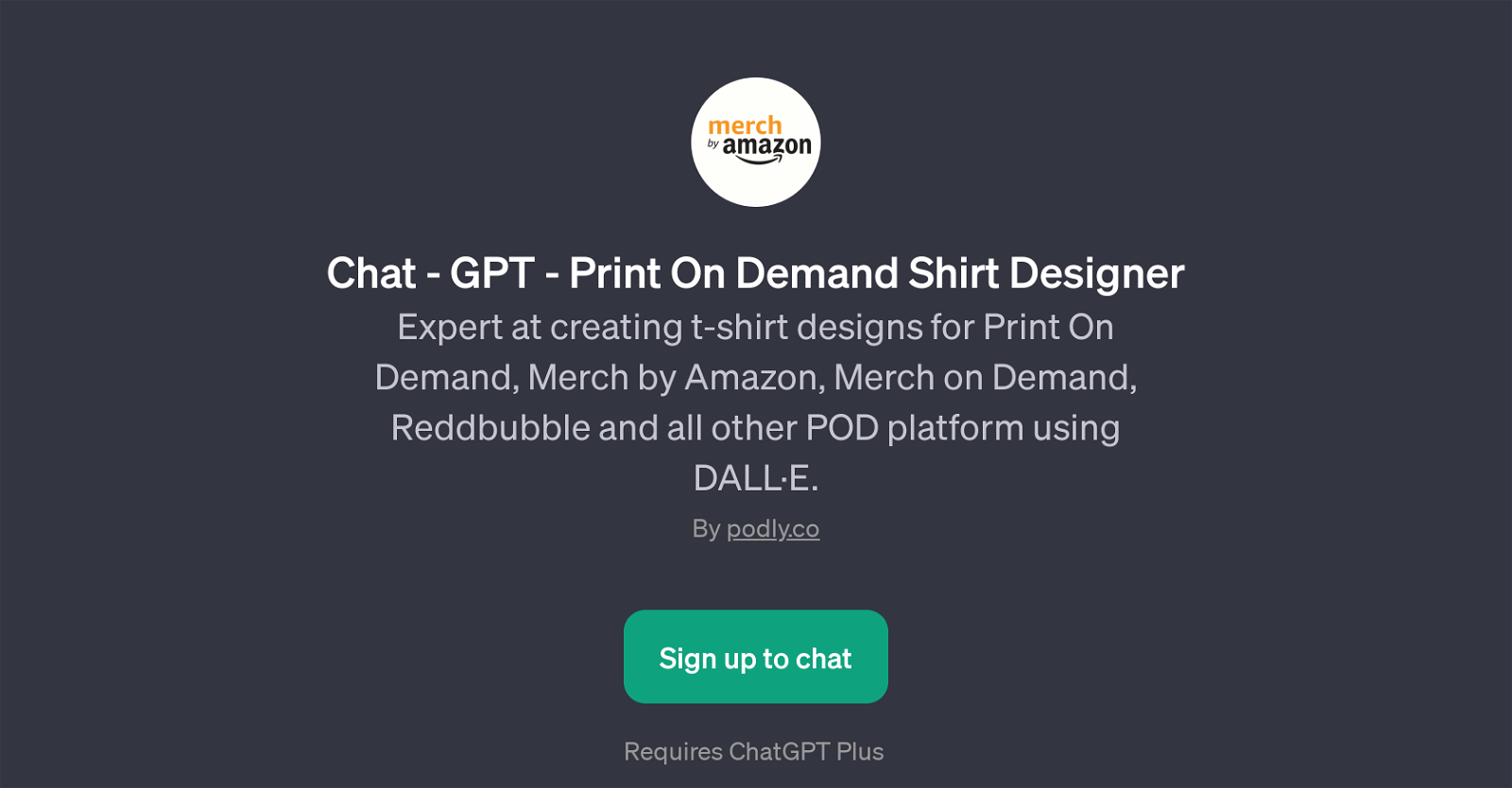 Print On Demand Shirt Designer GPT website