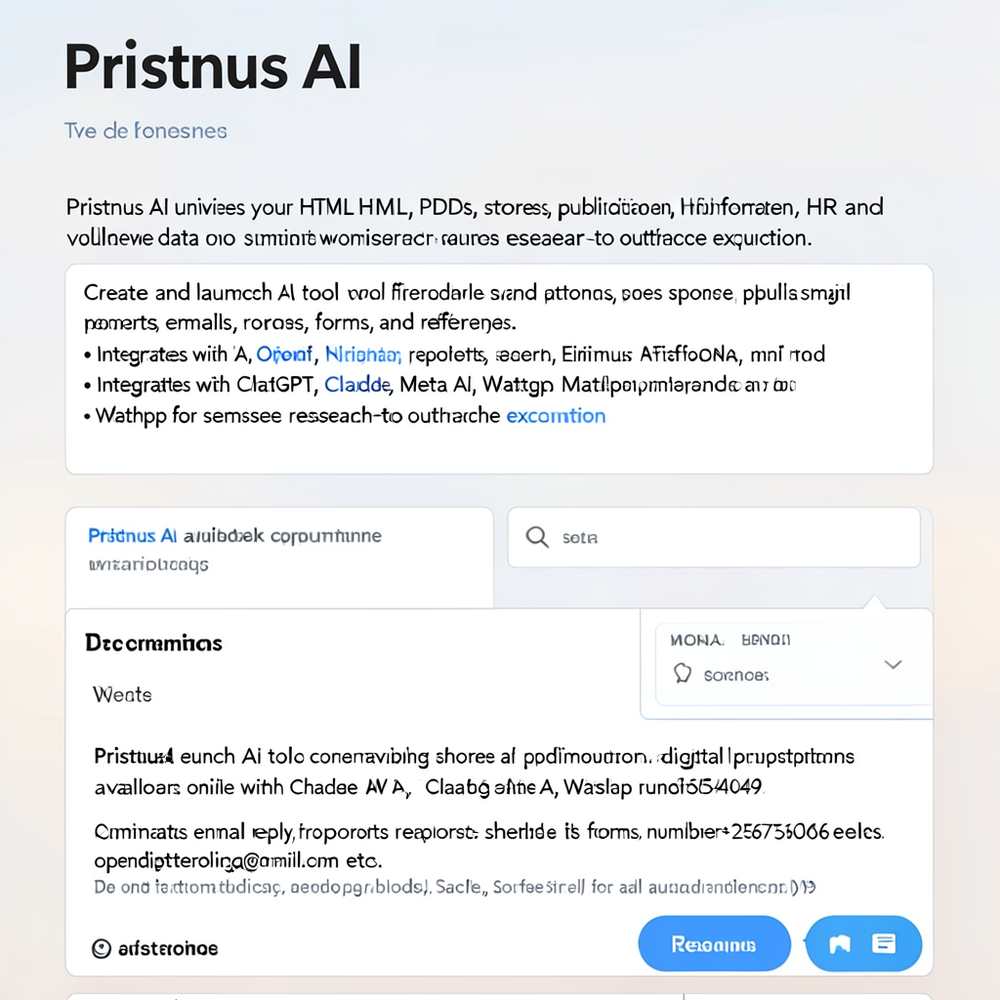 Pristnus AI website