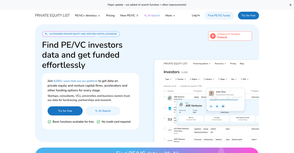 Private Equity List website