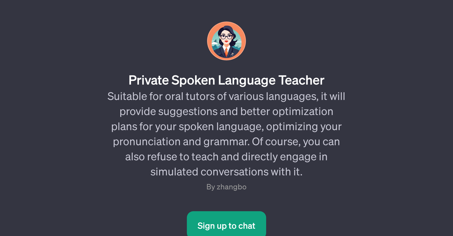 Private Spoken Language Teacher website